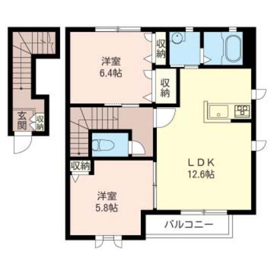 BWドミール(2LDK/2階)の間取り写真