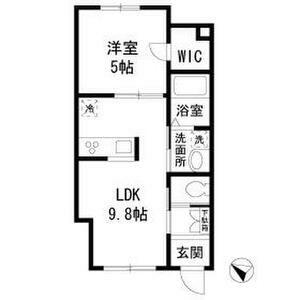 LA VIALETTA(1LDK/1階)の間取り写真