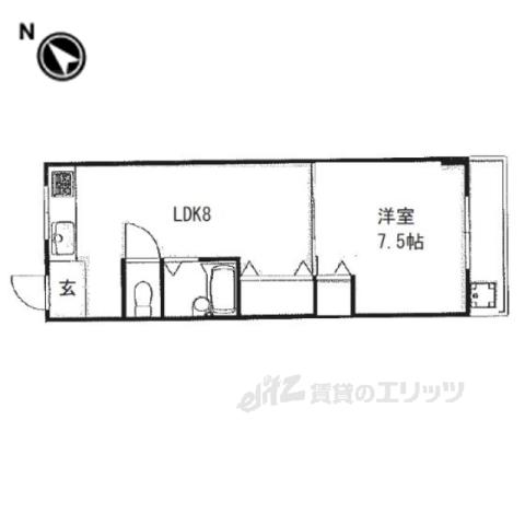 シャンテー御殿山(1LDK/3階)の間取り写真