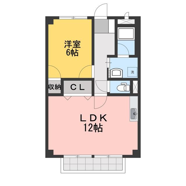 プランタン津崎(1LDK/2階)の間取り写真