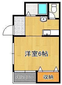 紫陽花館(ワンルーム/2階)の間取り写真