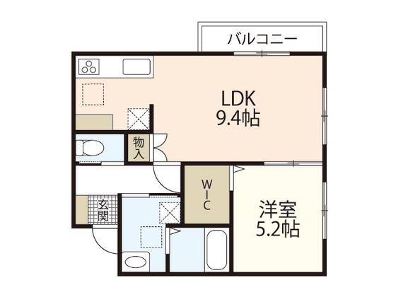 K-WOODII(1LDK/2階)の間取り写真
