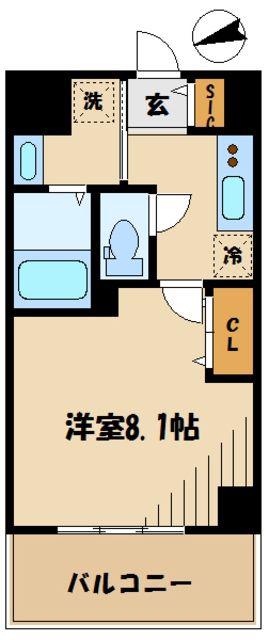 CERISIER MITSU(1K/4階)の間取り写真