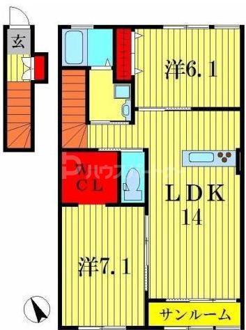 パストラル(2LDK/2階)の間取り写真