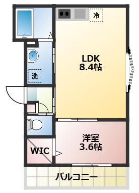 コンフォート薬円台(1LDK/1階)の間取り写真