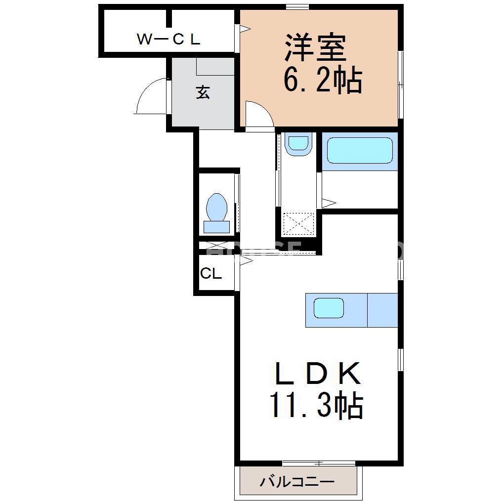  ストーク室町(1LDK/1階)の間取り写真