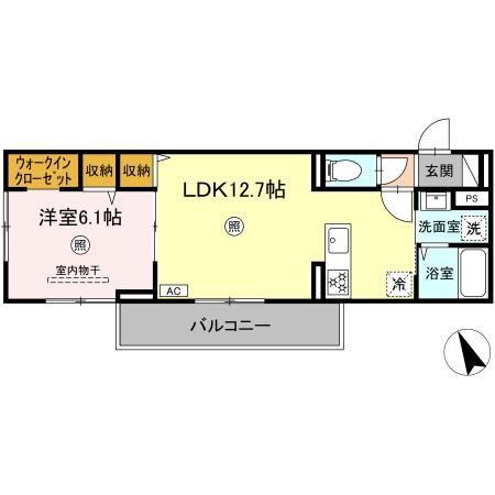 PREMILIFE大在浜ウエスト(1LDK/2階)の間取り写真