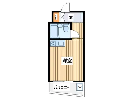 シャローム国分寺(ワンルーム/2階)の間取り写真