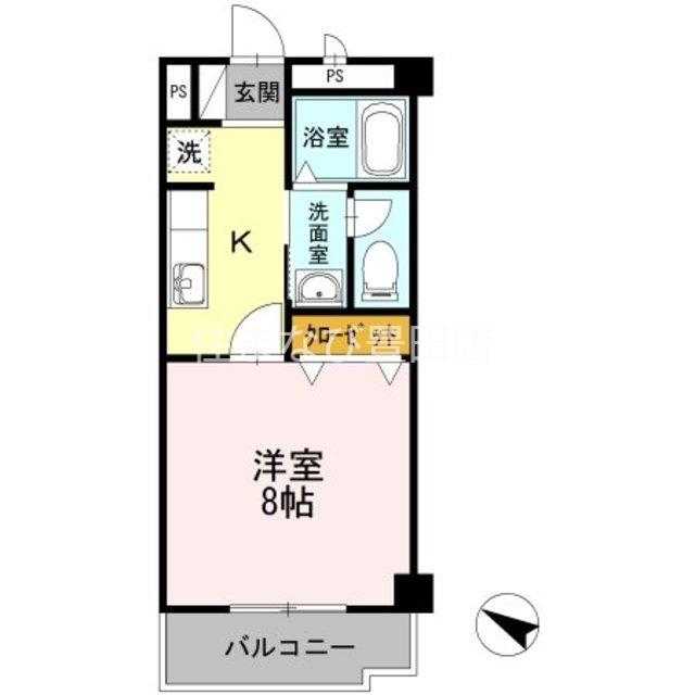 プラスパ・M(1K/3階)の間取り写真