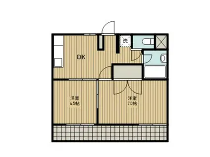 サンロイヤル狭山(2DK/1階)の間取り写真