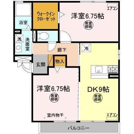 ＪＲ常磐線 赤塚駅 徒歩92分 3階建 築19年(2DK/2階)の間取り写真