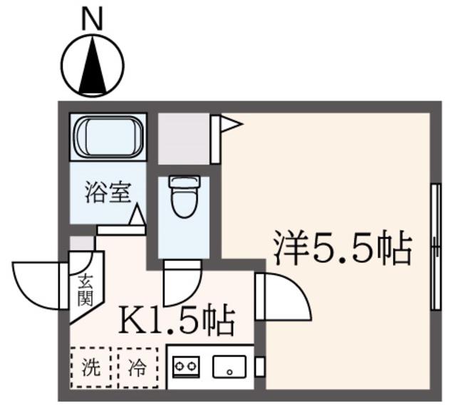 シティハイムトレフル(1K/1階)の間取り写真