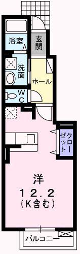 グランサンセール(ワンルーム/1階)の間取り写真