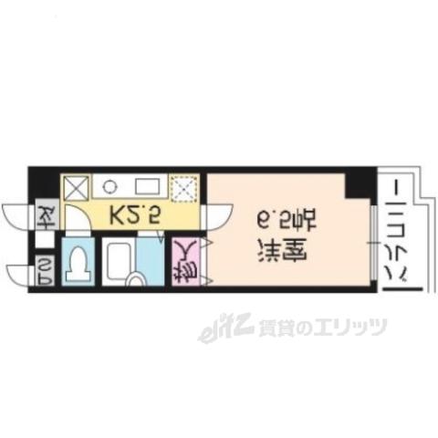 オークセブン(1K/5階)の間取り写真