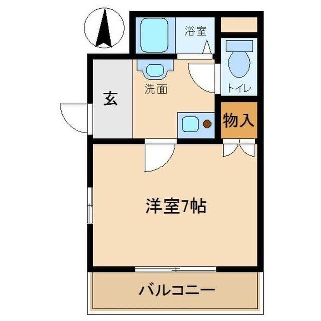 浜田ビル(1K/2階)の間取り写真