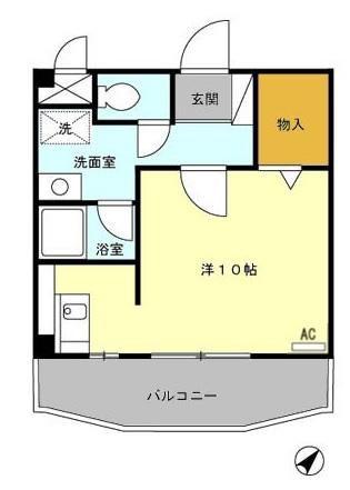 メゾントルヴェール(ワンルーム/3階)の間取り写真
