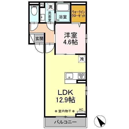 レジデンス甲州街道Ⅱ(1LDK/3階)の間取り写真