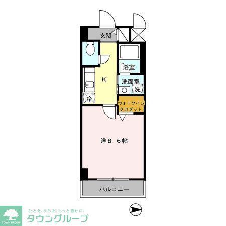 プリムヴェール(1K/6階)の間取り写真