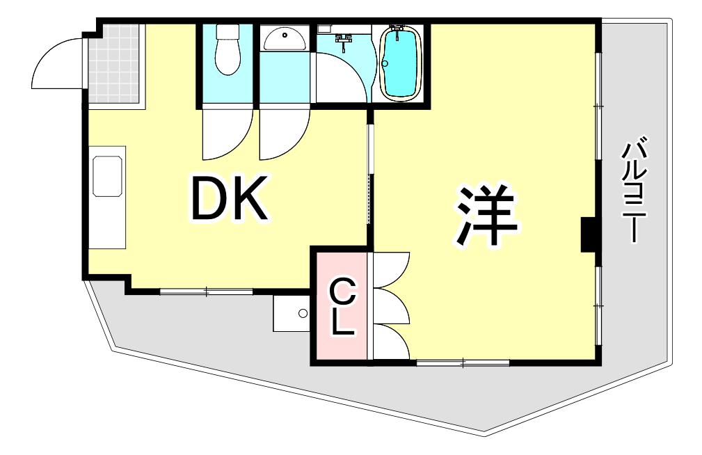 ライフシティサカイ(1DK/2階)の間取り写真
