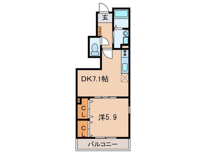 MAJE(1DK/1階)の間取り写真