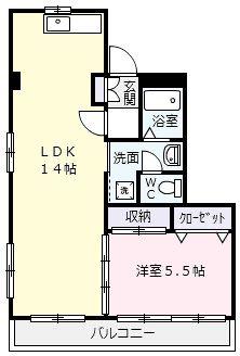 サンコーポ八代(1LDK/2階)の間取り写真