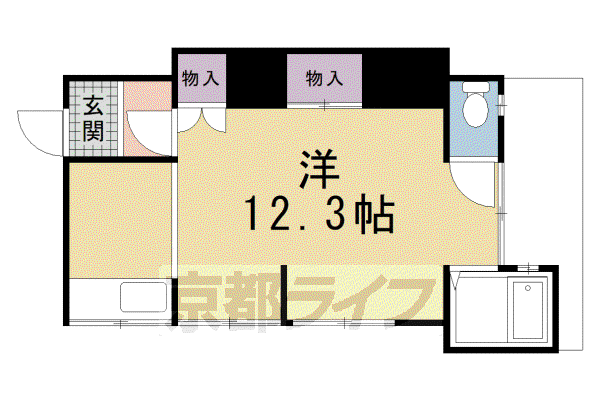 木の実荘(ワンルーム/1階)の間取り写真