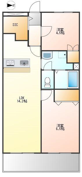 ファインコート国立(2LDK/3階)の間取り写真