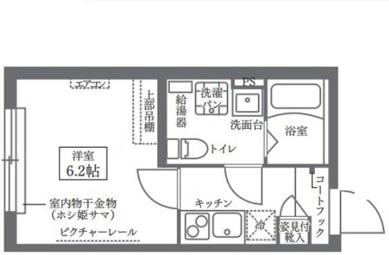 COCOCUBE北品川(1K/3階)の間取り写真