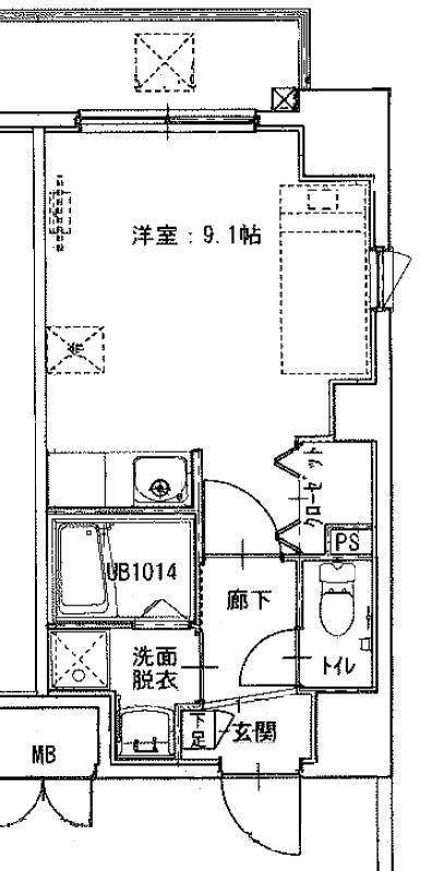 ベルガ南小倉(ワンルーム/4階)の間取り写真