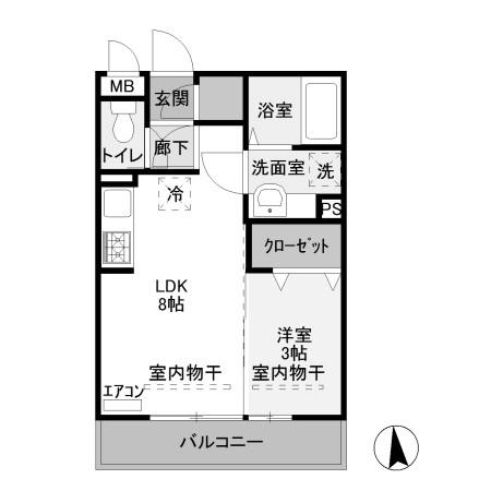 サン アルト I(1LDK/3階)の間取り写真