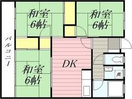 内野ビル(3DK/3階)の間取り写真
