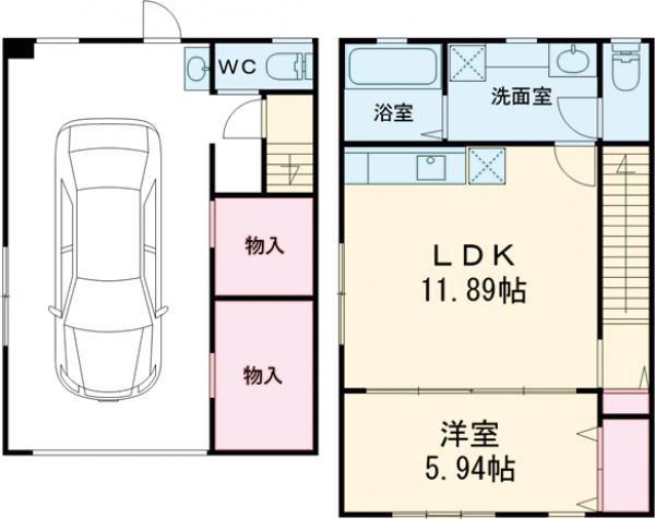 EVER GREEN HOUSE(1SLDK/1階)の間取り写真