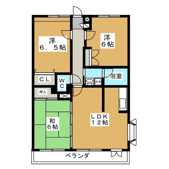 メゾンフィデール(3LDK/2階)の間取り写真