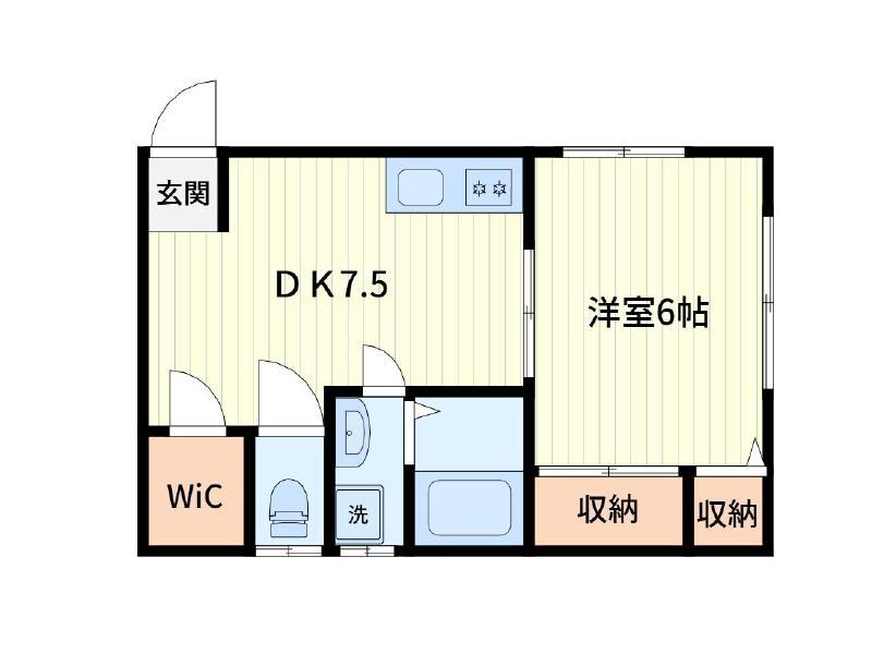 みそらハイツ(1DK/1階)の間取り写真