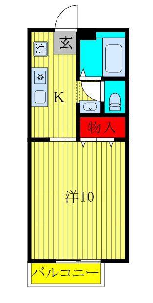 ビーワンハイツ(1K/2階)の間取り写真
