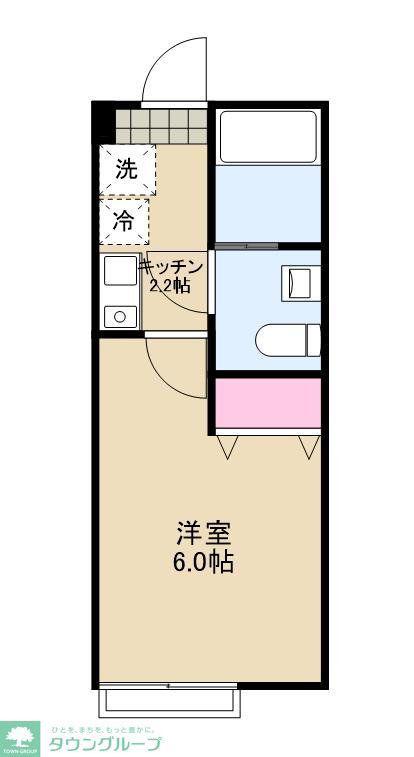 LA CREST百合ヶ丘(1K/1階)の間取り写真