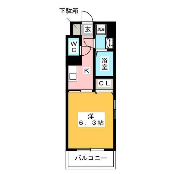 CAVANA天神(1K/8階)の間取り写真