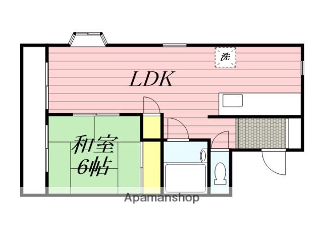 メゾン南片江(1LDK/2階)の間取り写真