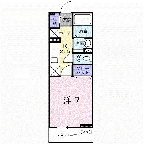 パルティシオン(1K/2階)の間取り写真
