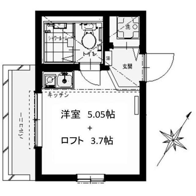 アンブランシュ(ワンルーム/1階)の間取り写真