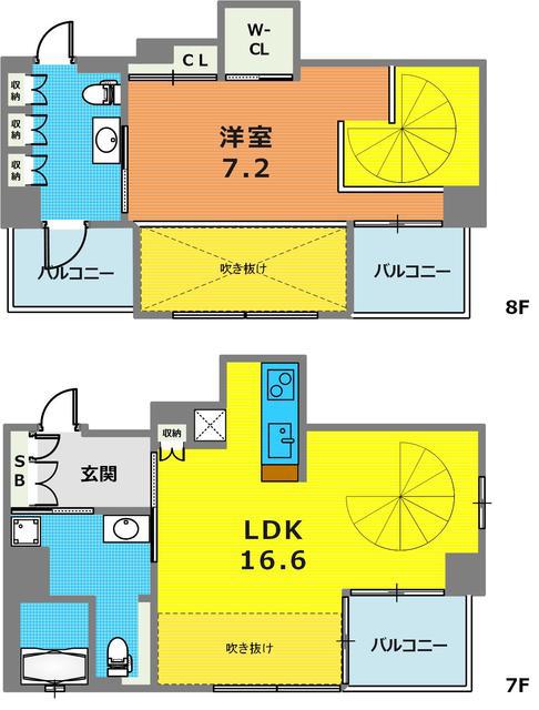 LTOST KOBE(1LDK/7階)の間取り写真