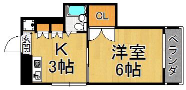 サンベールハイム(1DK/3階)の間取り写真