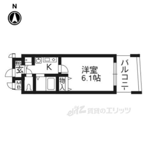 プレサンス京都烏丸NEXT(1K/8階)の間取り写真