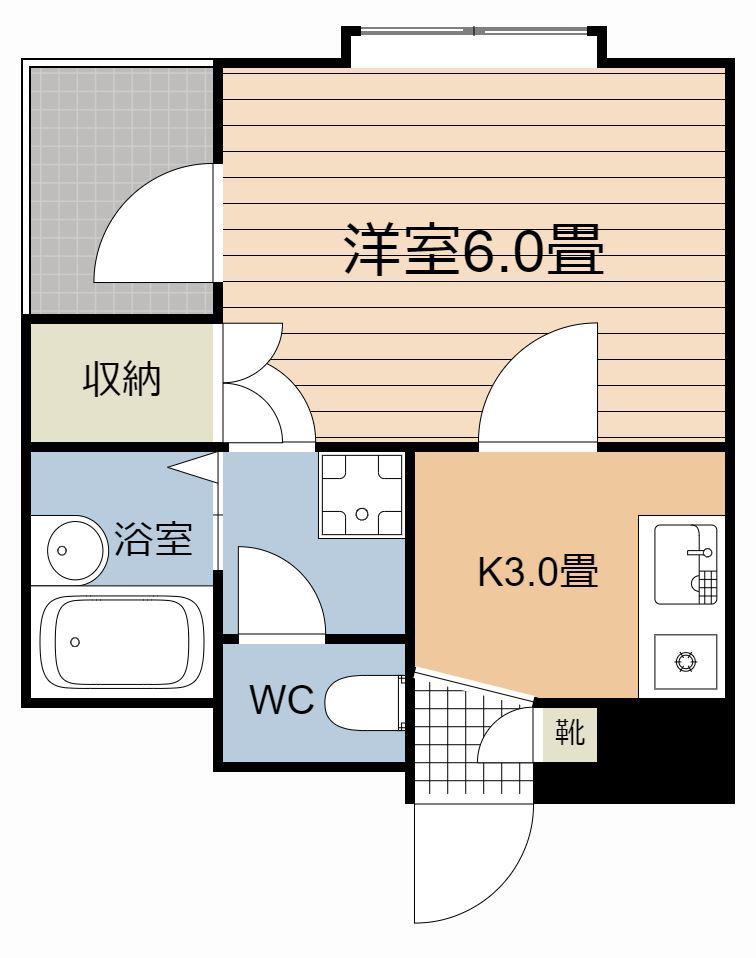 司マンション(1K/1階)の間取り写真