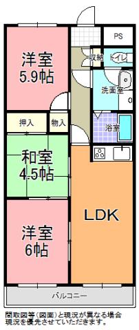 ビルネSIDOMI(3LDK/3階)の間取り写真