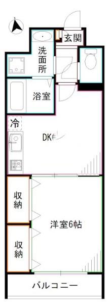 メゾン隨喜(1DK/2階)の間取り写真