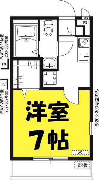 ＪＲ京浜東北線 北浦和駅 徒歩2分 3階建 築14年(1K/3階)の間取り写真