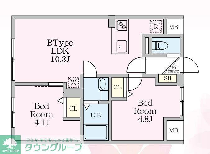 エルファーロ目黒III(2LDK/2階)の間取り写真