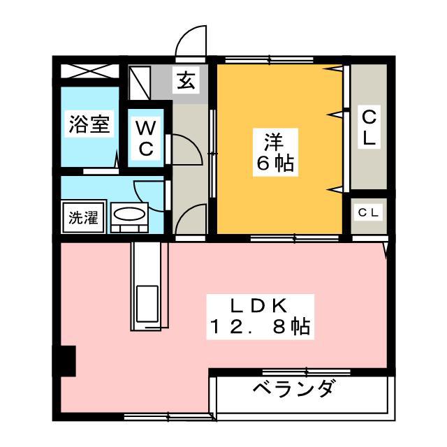 マルトミビル(1LDK/3階)の間取り写真
