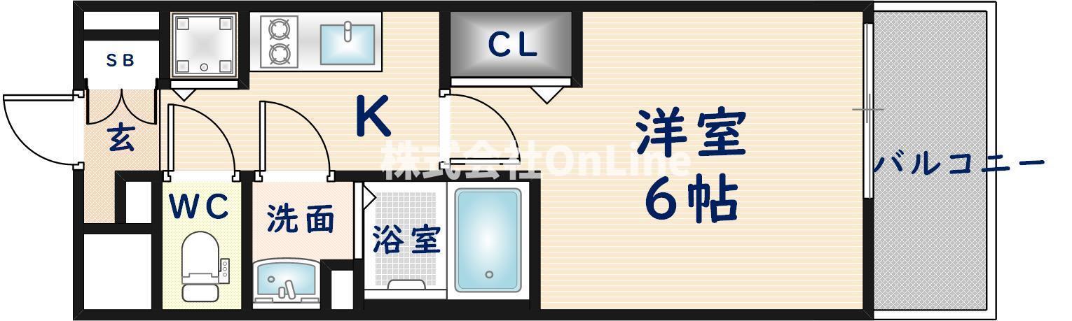 プレサンス玉造駅前(1K/9階)の間取り写真